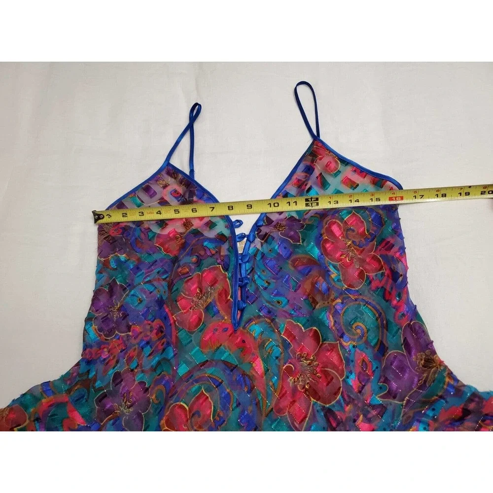 VICTORIA’S SECRET Vintage Gold Label Blue Teddy Bodysuit Romper Size Medium EUC